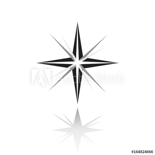 500x500 Star Icon Northern Star With Shadow Christmas Star On White
