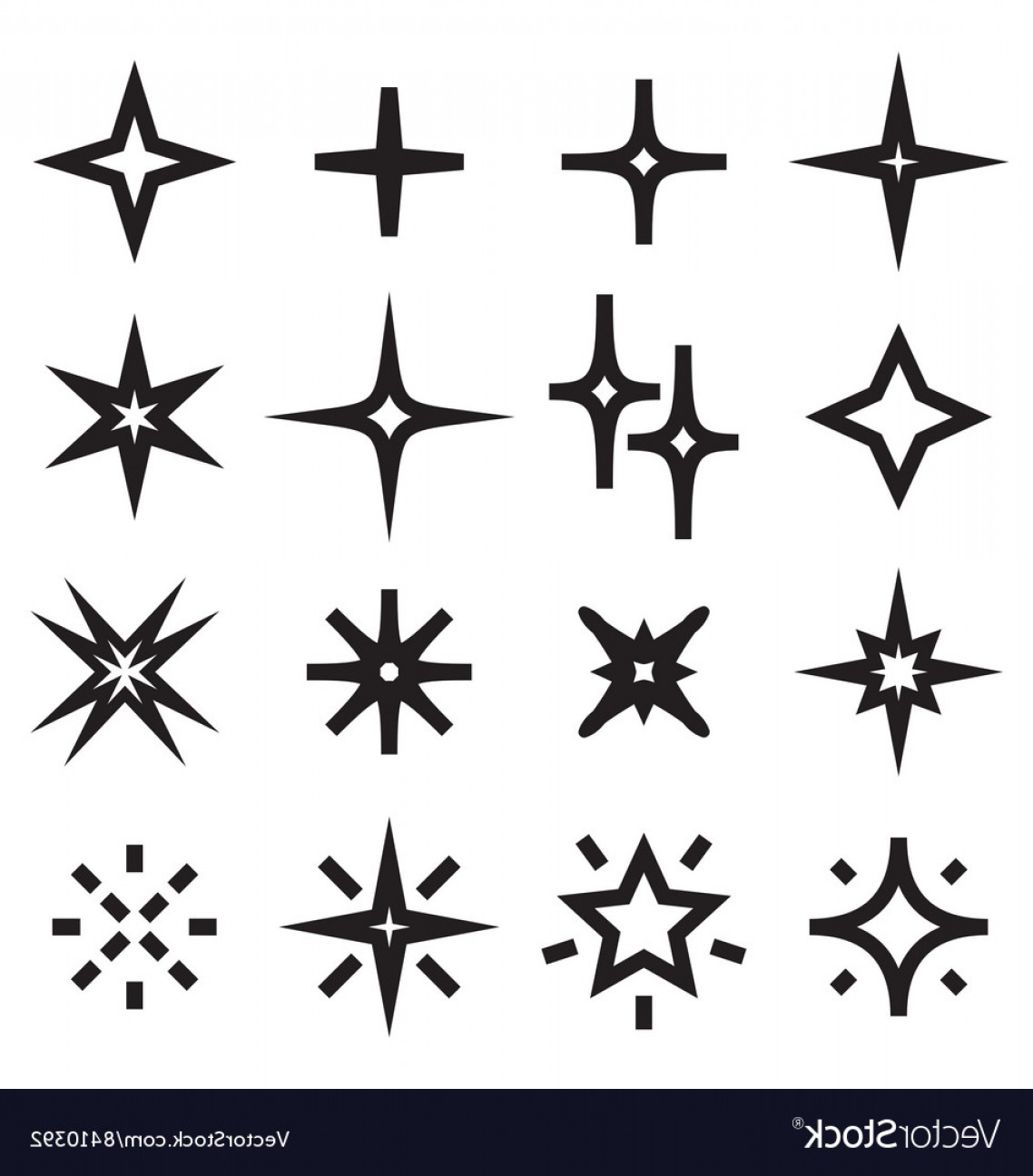 1138x1296 Black Sparkle Star Symbols Vector Cqrecords
