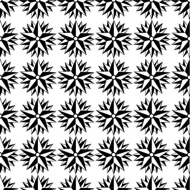 640x640 Vector Seamless Pattern Black And White Repeating Geometric Star