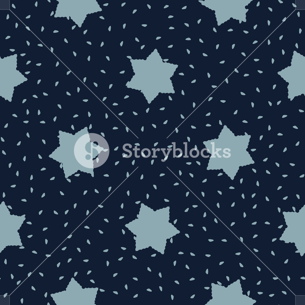 1000x1000 Frilly Stars Texture Seamless Vector Pattern Drawn Starry