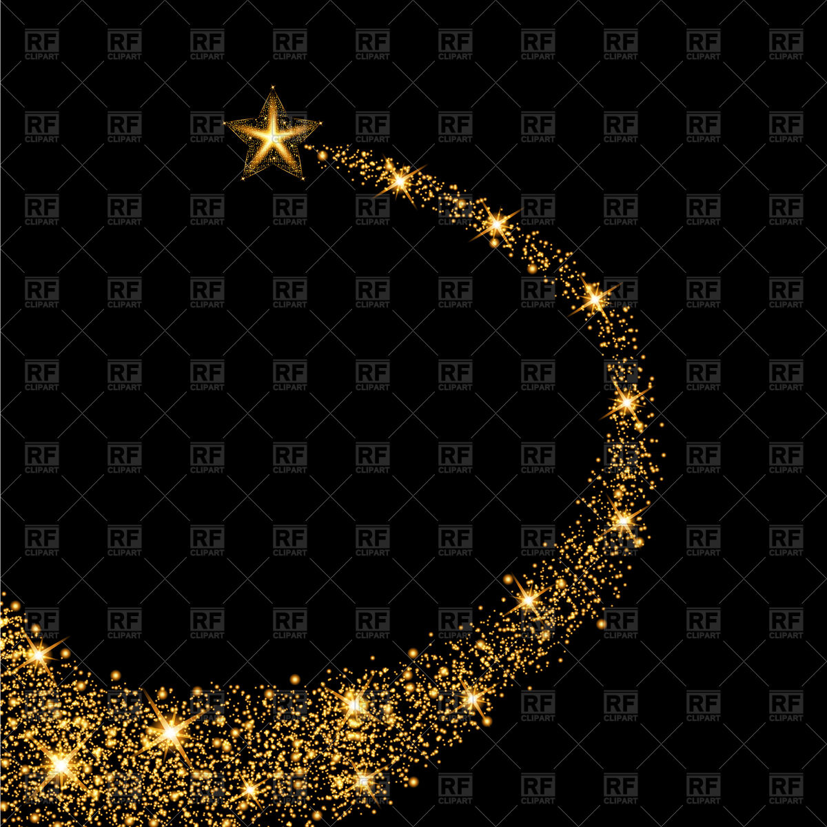1200x1200 Glow Gold Star With Trail Vector Image Of Backgrounds, Textures