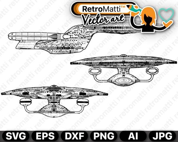 570x456 Enterprise D Star Trek Tng Vector Illustration Cricut