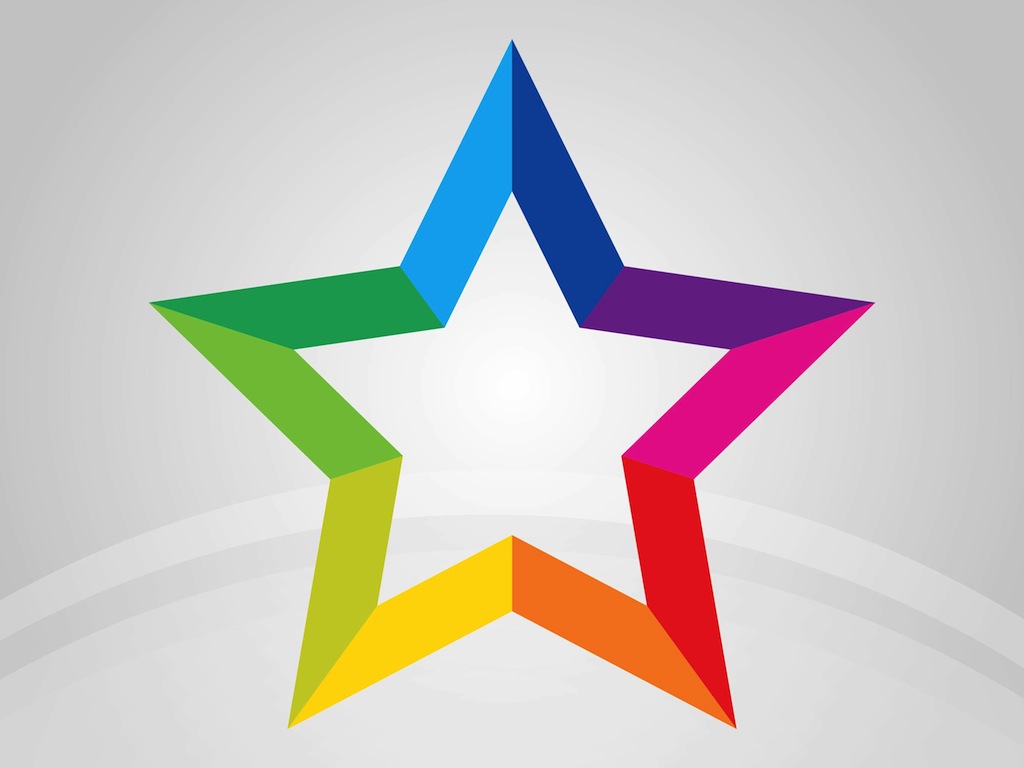 1024x768 Rainbow Star Vector Art Graphics