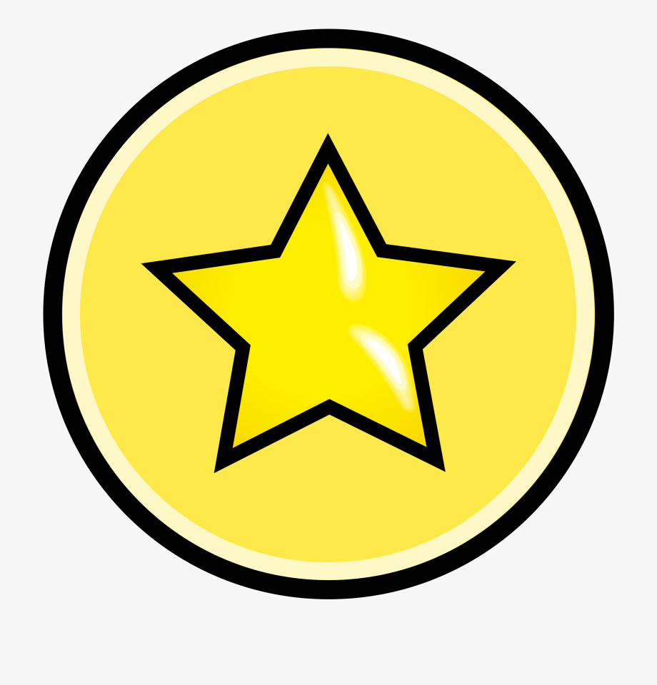 920x960 Button With Yellow Star Vector Clipart Image