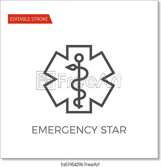 561x581 Free Art Print Of Emergency Star Vector Icon Emergency Star Thin