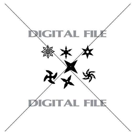 570x570 Seven Throwing Stars Vector Image Vinyl