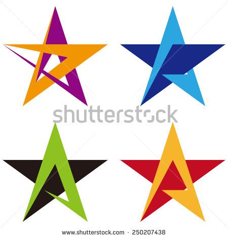 450x470 Star Vector Design Logo Template A Letters Icon Set