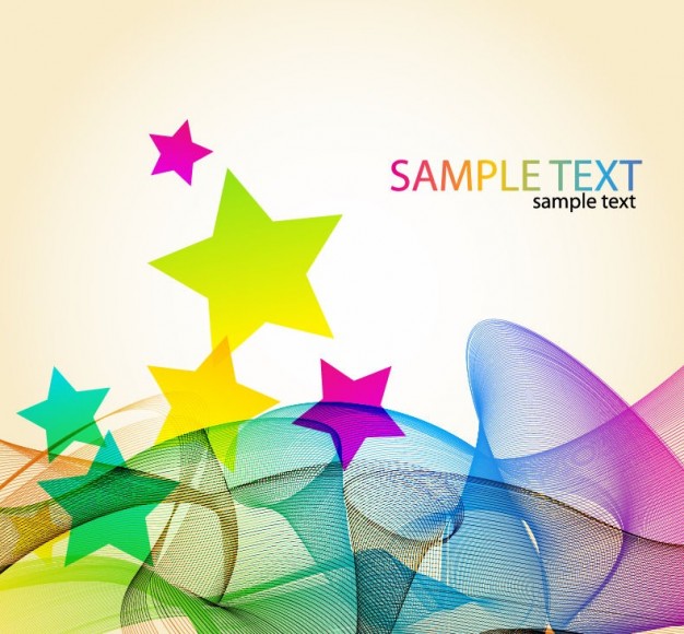 626x580 Abstract Colorful Waves With Star Vector Background Vector Free