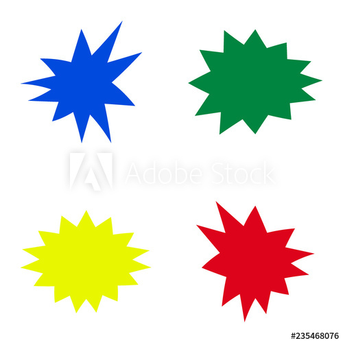 500x500 Bursting Speech Star Vector Icon Speech Bubble Set