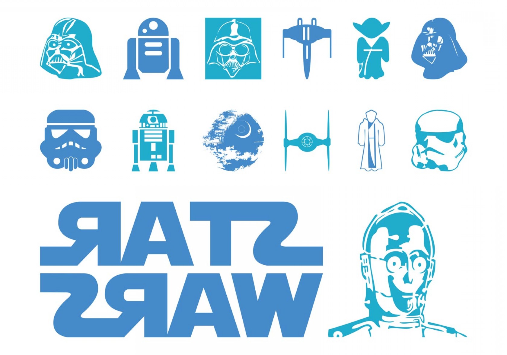 Star Wars Logo And Characters Studiogrfx 1680x1176 Star Wars Logo And Characters Studiogrfx