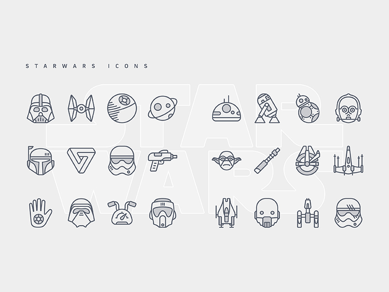 Star Wars Vector Icons 800x600 Star Wars Vector Icons