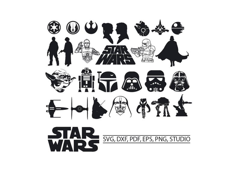 794x567 Star Wars Star Wars Clipart Star Wars For Silhouette Etsy