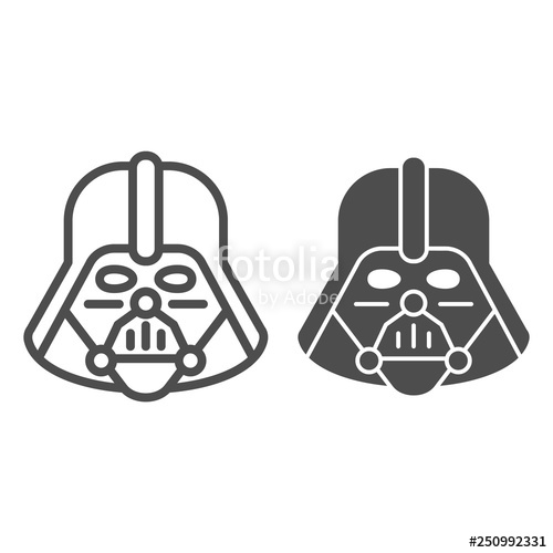 500x500 Darth Vader Line And Glyph Icon Star Wars Vector Illustration