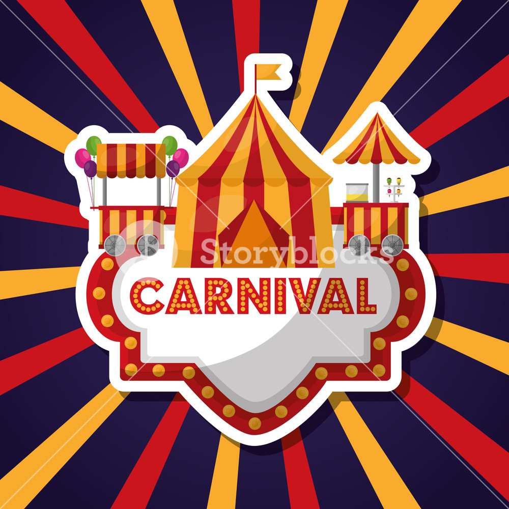 Carnival Board With Tent Booth Starburst Background Vector 1000x1000 Carnival Board With Tent Booth Starburst Background Vector
