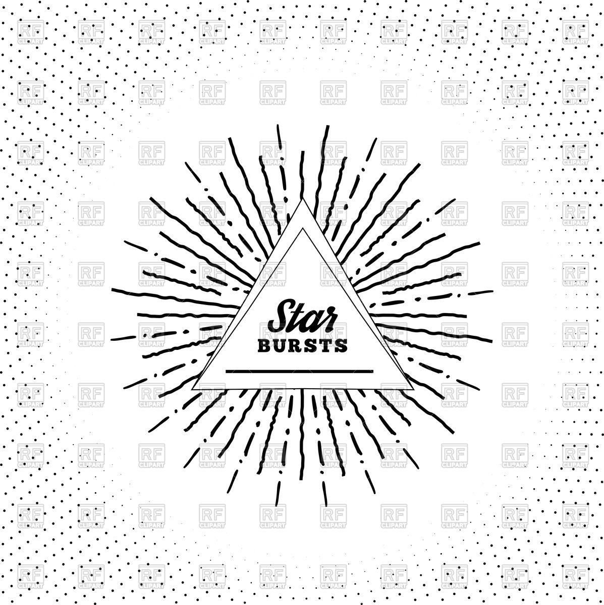 1197x1200 Hipster Style Vintage Starburst With Rays Vector Image Of Design