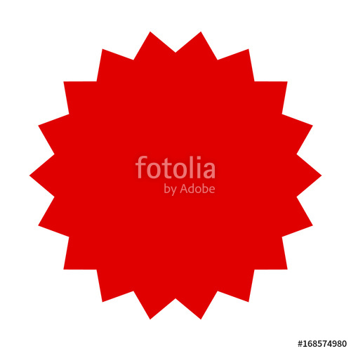 500x500 Red Starburst, Burst, Badge, Seal Or Label Flat Vector Icon