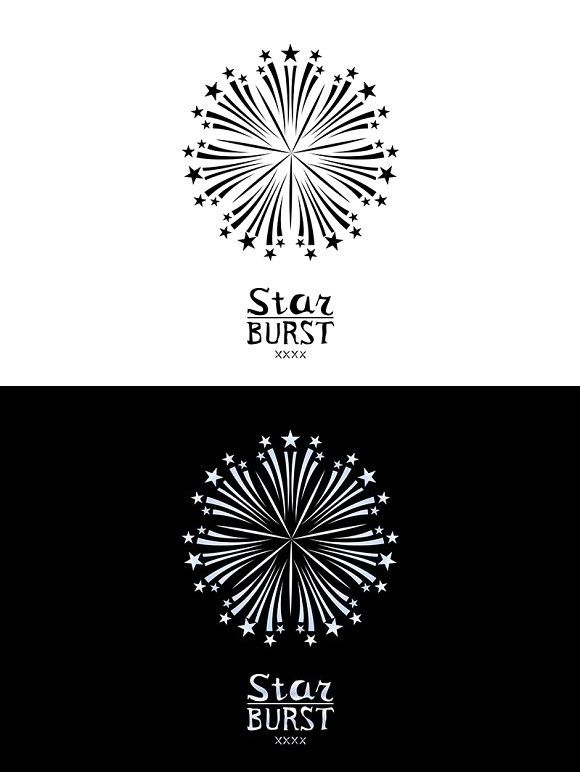 580x772 Vector Monochrome Starburst Ray Logo Monochrome Design Rays