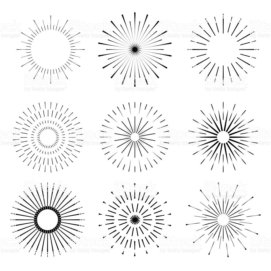 Retro Sun Burst Shapes Vintage Starburst Logo Royalty Free Stock 1024x1024 Retro Sun Burst Shapes Vintage Starburst Logo Royalty Free Stock