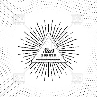 399x400 Hipster Style Vintage Starburst With Rays Vector Image Of Design