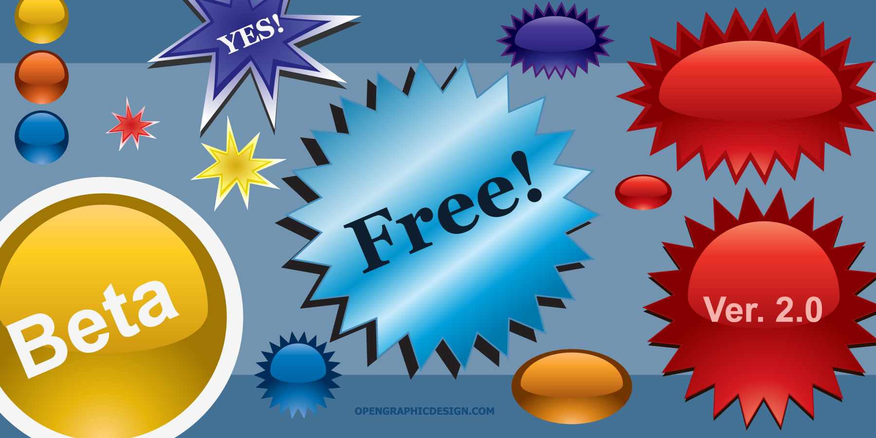 1800x900 Download Free Colorful Bursts, Starbursts And Vector Seals