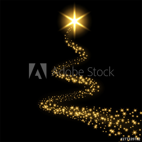 500x500 Star Trail Isolated Black Background Gold Magic Light Comet