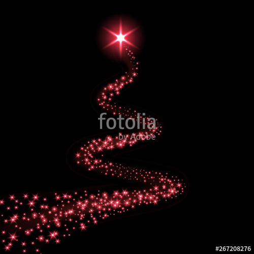 500x500 Star Trail Isolated Black Background Red Light Comet, Glittering