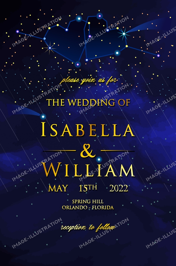 605x910 Golden Scatter Dust Invitation Vector