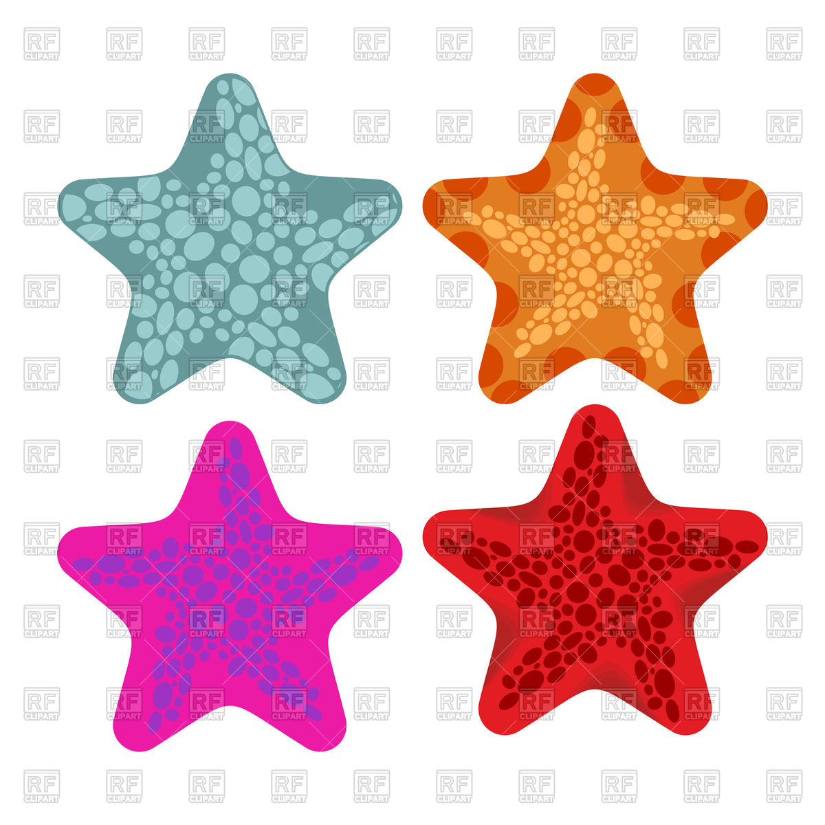 1200x1200 Set Colored Starfish Vector Image Of Plants And Animals