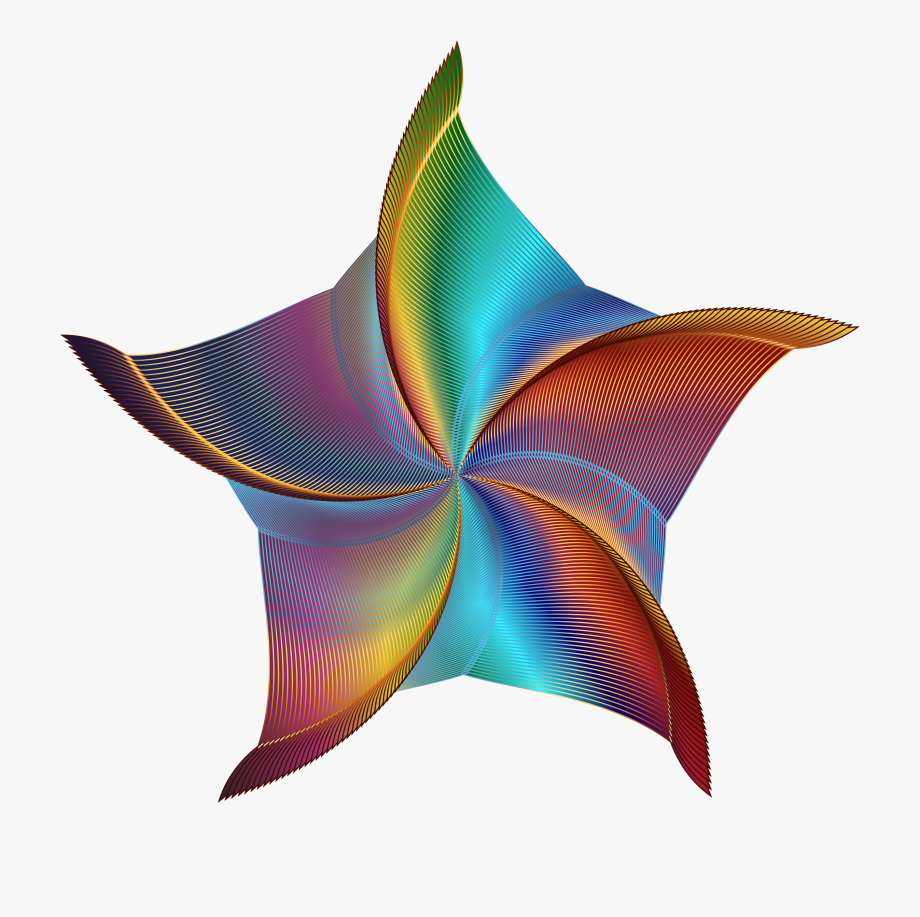 920x917 Prismatic Colored Starfish Vector Clipart Image