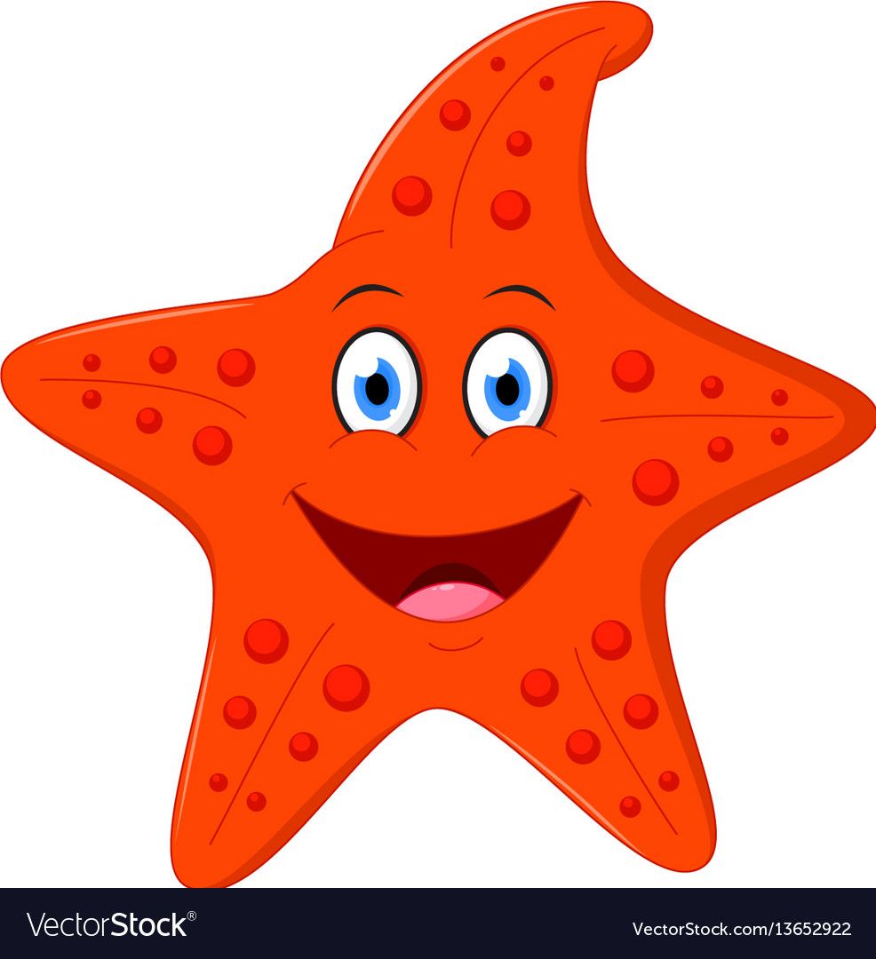 986x1080 Happy Starfish Cartoon Royalty Free Vector Image