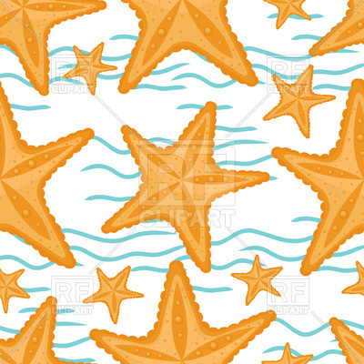 400x400 Seamless Pattern With Starfish Vector Image Of Backgrounds