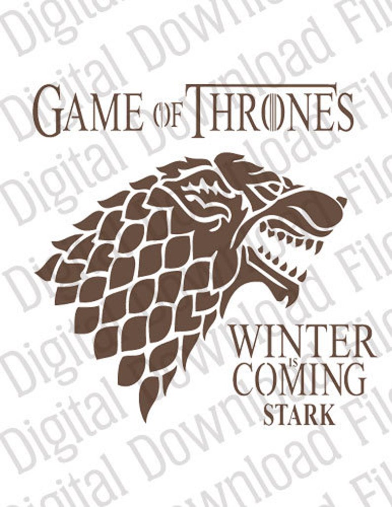 Vector Stencil Graphic Game Of Thrones Stark Etsy 794x1028 Vector Stencil Graphic Game Of Thrones Stark Etsy