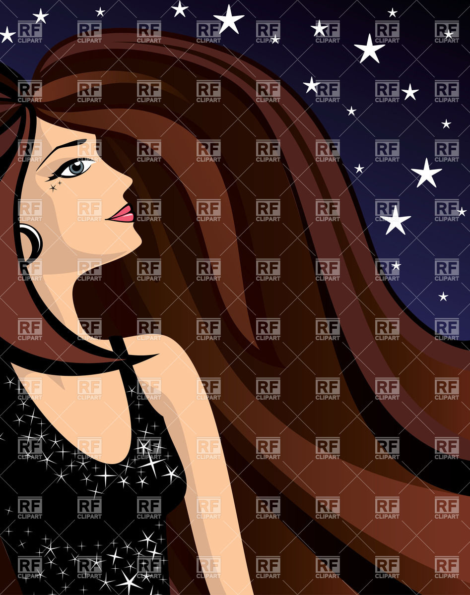 Beautiful Woman And Starry Night Sky Vector Image Of People 947x1200 Beautiful Woman And Starry Night Sky Vector Image Of People