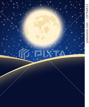 Big Moon On Starry Night Sky Vector Background 374x450 Big Moon On Starry Night Sky Vector Background