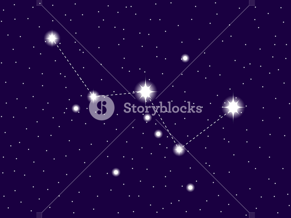 Cassiopeia Constellation Starry Night Sky Vector Illustration 1000x750 Cassiopeia Constellation Starry Night Sky Vector Illustration