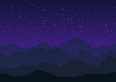Mountains Under Starry Night Sky Vector Illustration Royalty 450x318 Mountains Under Starry Night Sky Vector Illustration Royalty