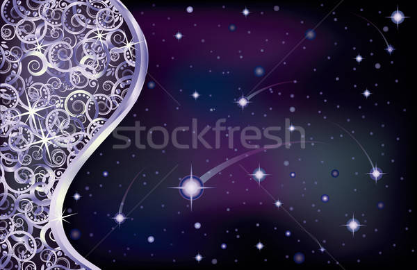 600x389 Holidays Wallpaper With Starry Night Sky, Vector Illustration