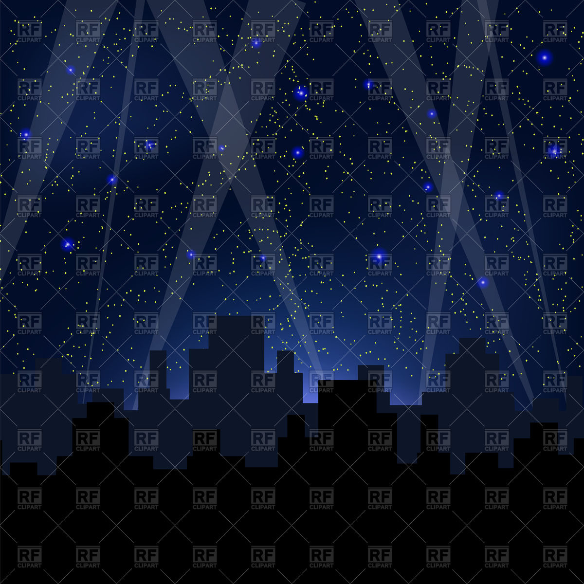 1200x1200 Night City Background With Starry Sky Vector Image Of Backgrounds