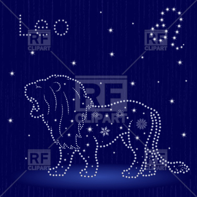 400x400 Zodiac Sign Leo On A Blue Starry Sky Vector Image Of Signs