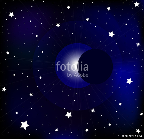 500x482 Starry Sky Vector Abstraction, Eclipse On Space Background Stock