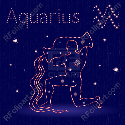 400x400 Zodiac Sign Aquarius On The Starry Sky Vector Image Of Signs