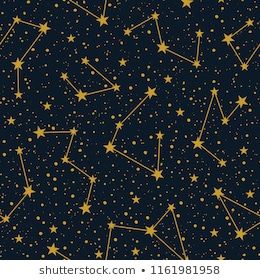 260x280 Constellations On Dark Starry Sky Vector Seamless Pattern Winter