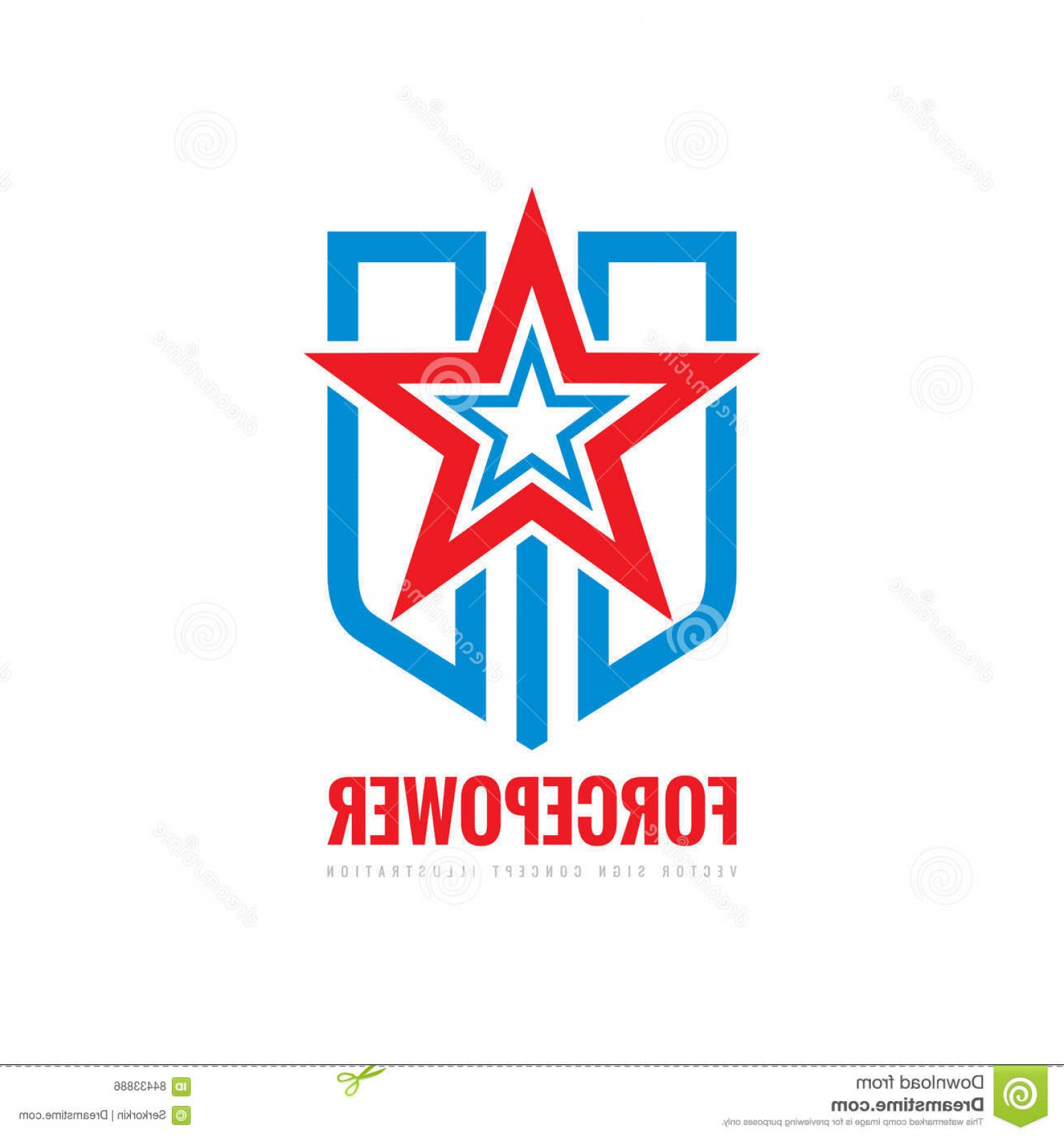 1560x1668 Stock Illustration Force Power Concept Sign Star Shield Stripes