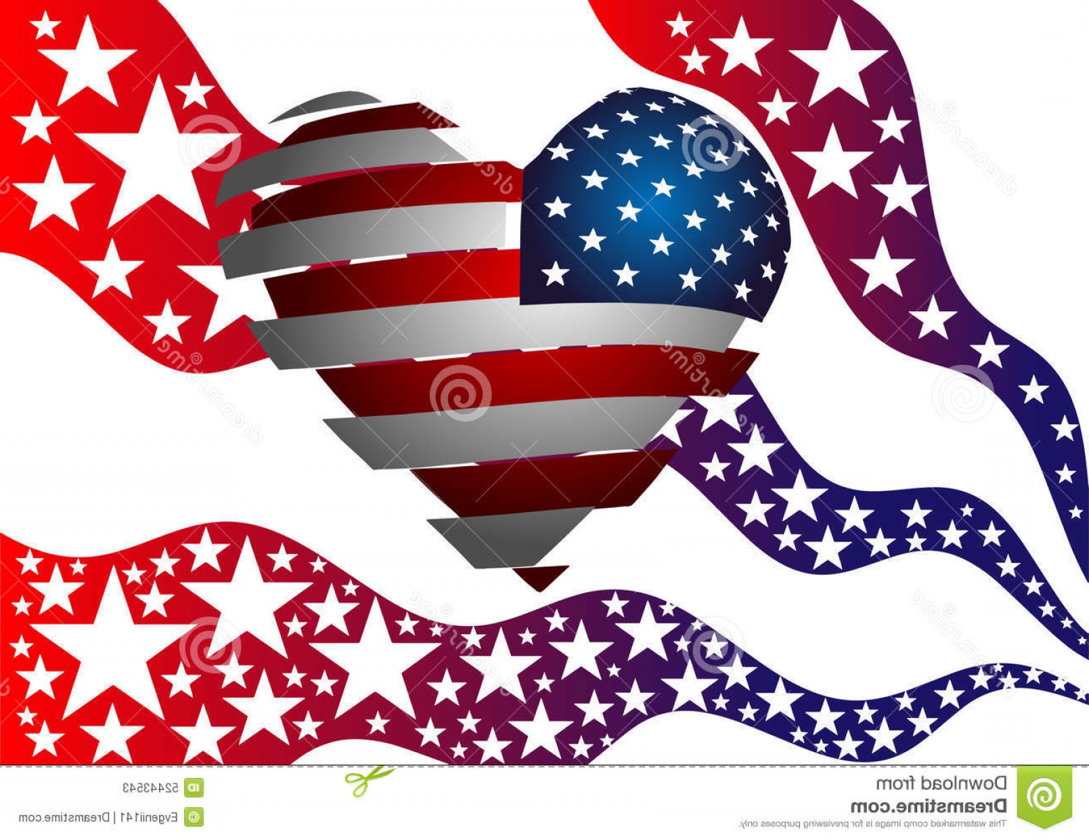 1560x1204 Stock Illustration Symbolism American Flag Heart Stars Stripes
