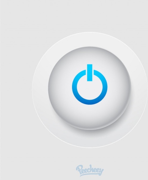 494x600 Simple White Power Button Free Vector In Adobe Illustrator