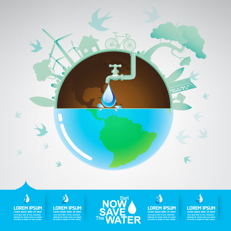 800x800 Start Now Save The Water Infographic Vector Free Download