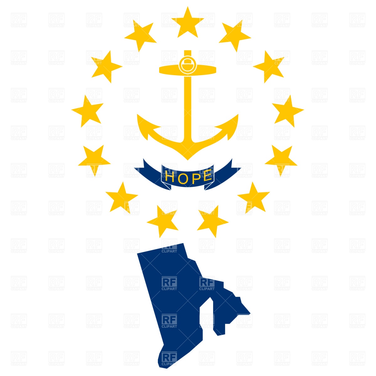 1200x1200 Rhode Island State Map And Flag Vector Image Of Signs, Symbols