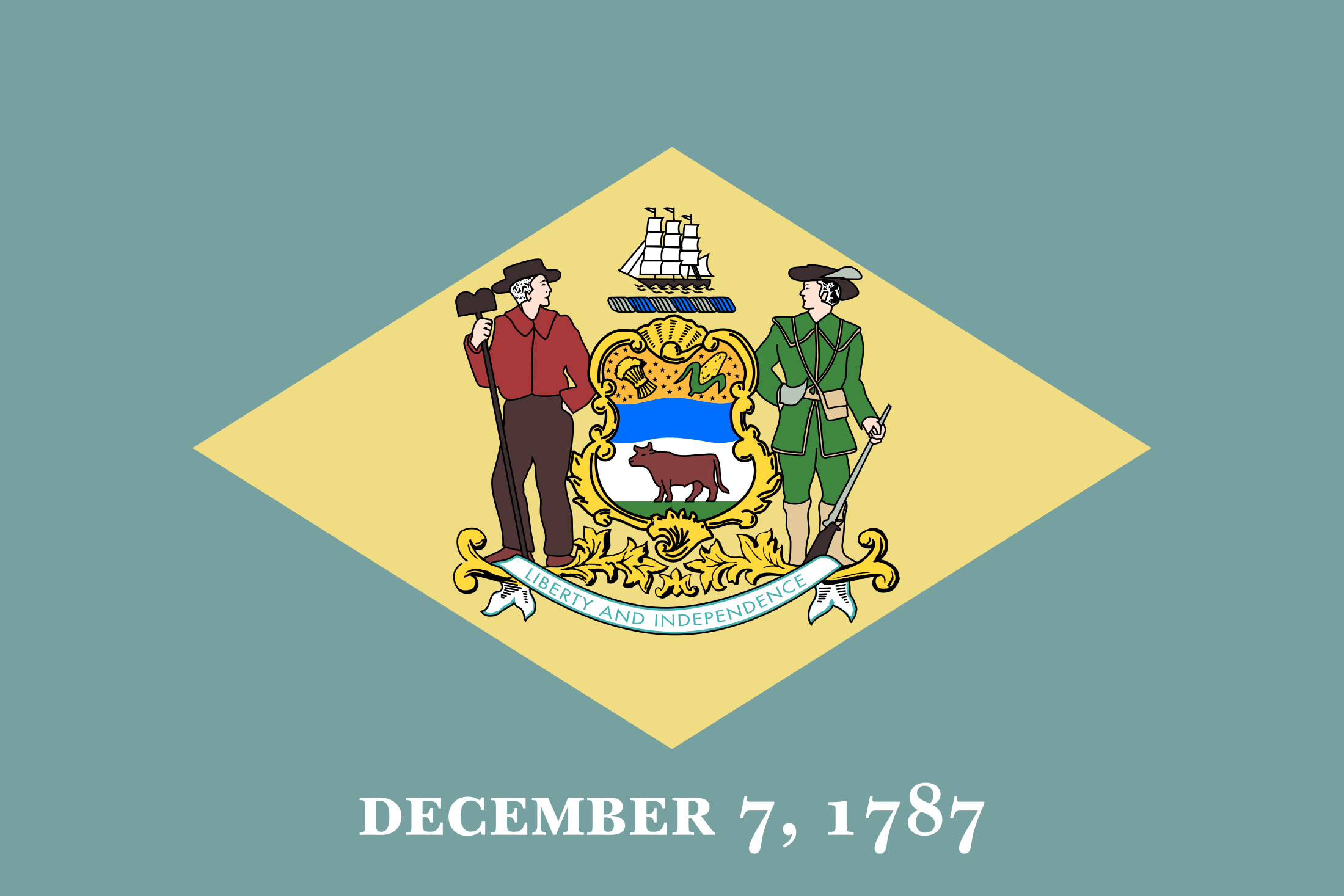 2200x1467 Delaware State Flag Png Vector