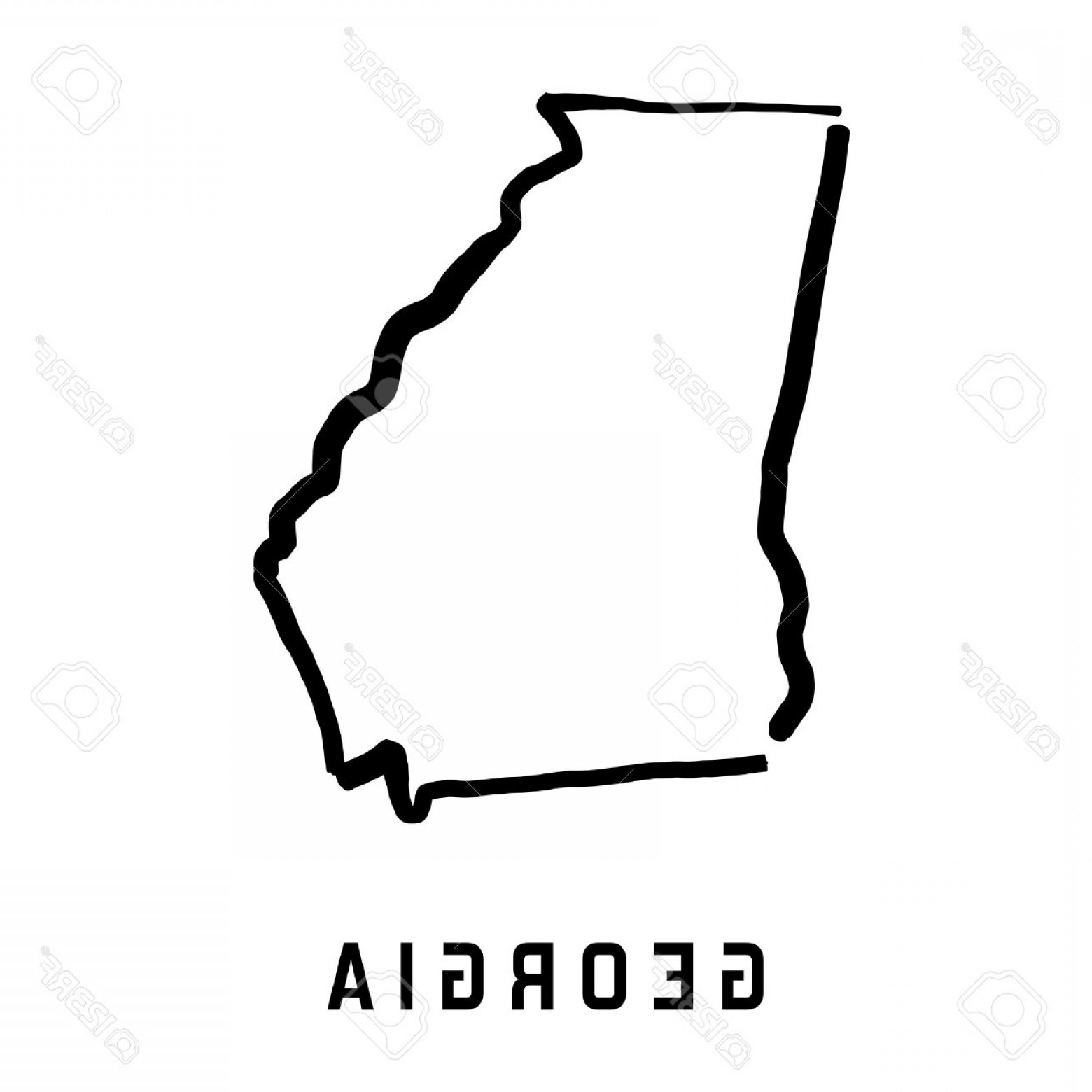 Photostock Vector Georgia State Map Outline Smooth Simplified Us 1560x1560 Photostock Vector Georgia State Map Outline Smooth Simplified Us