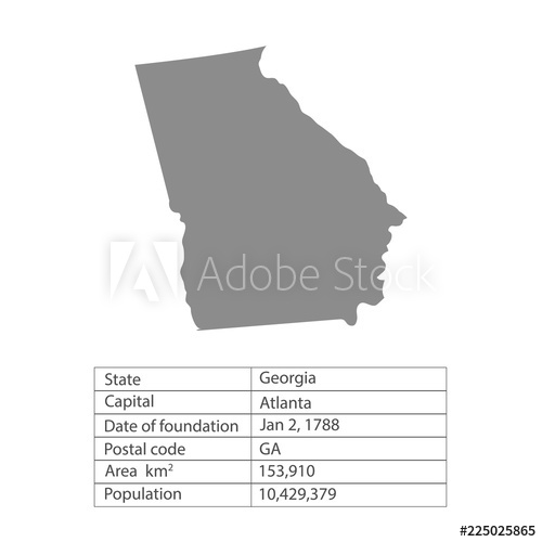 500x500 Georgia States Of America Territory On White Background Separate